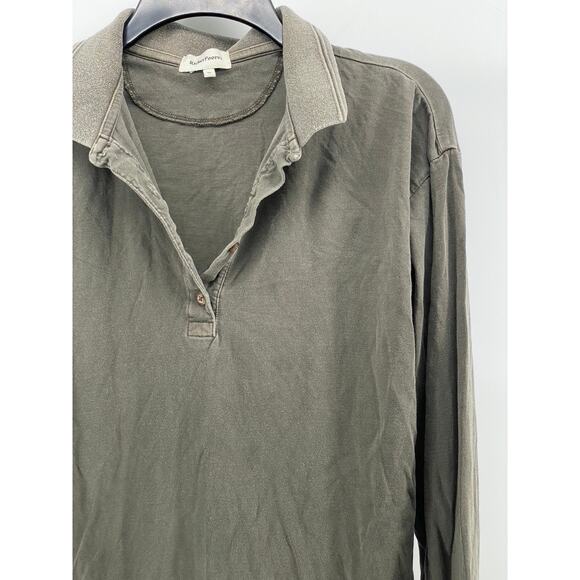 RICHER POORER Women's Gray Relaxed Long Sleeve Pullover Polo Top SZ M - Picture 3 of 11